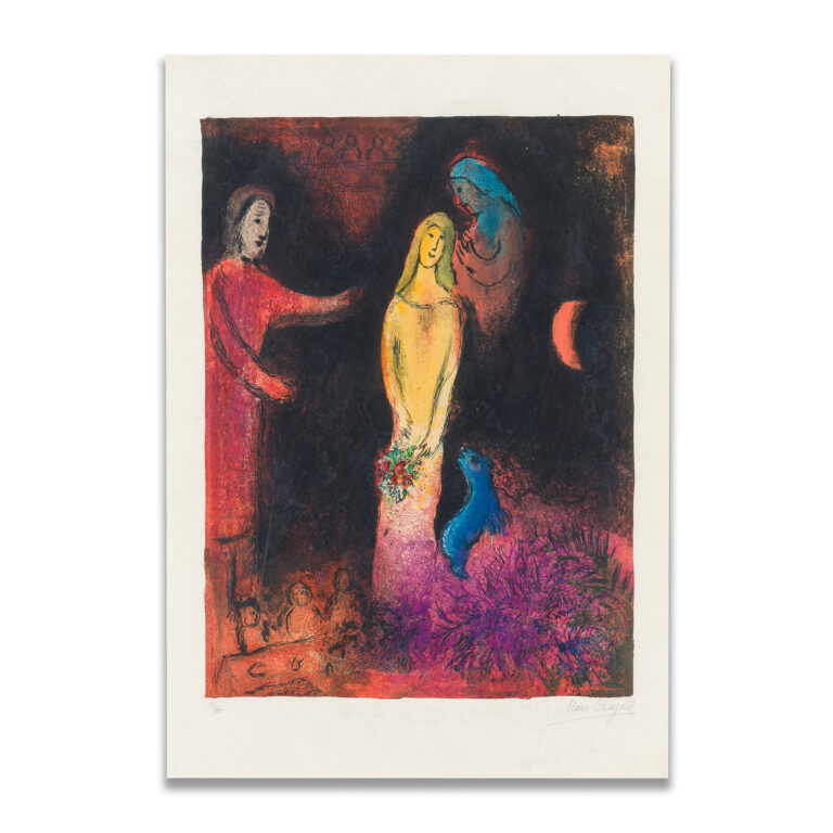 Marc Chagall - Chloé vêtue et coiffée par Cléariste, Original Artwork | Rahamim Fine Art Gallery