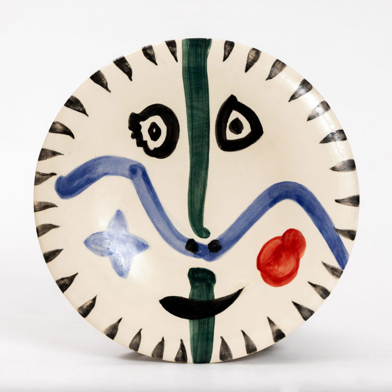 Pablo Picasso - Visage no 111, ceramic plate, available at Rahamim Fine Art Gallery